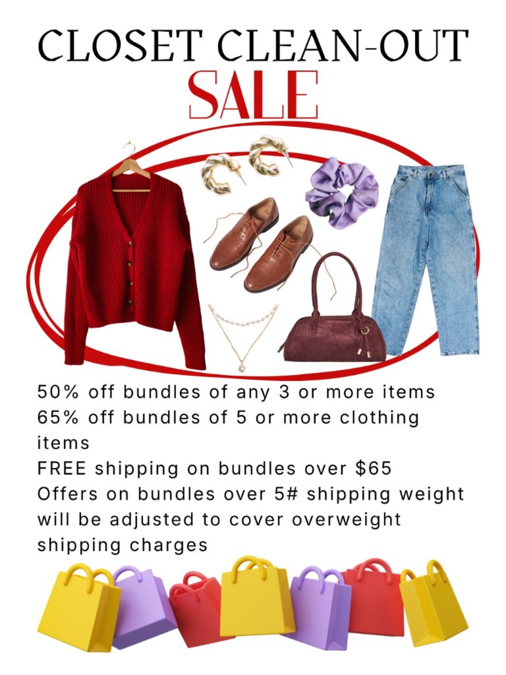 Sale Extended!!! Closet Clean Out Sale - up to 65% off!